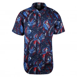 Columbia Men's Navy Blue Red Palm Leaves Rapid Rivers S/S Woven Shirt (432)