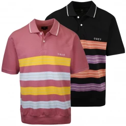 OBEY Men's Casa Striped Button S/S Polo Shirt (S32)