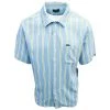 OBEY Men's Turquoise & Green Vertical Striped S/S Woven S11
