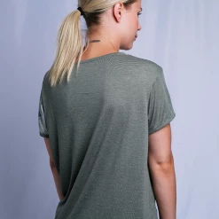 Womens Roxy Women's Heather Green Palm Round Neck S/S T-Shirt