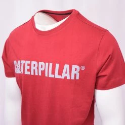 Spotted Clothing Caterpillar Men's Crimson Red & Grey S/S T-Shirt S15
