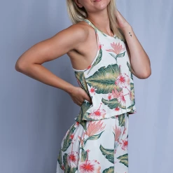 Roxy Women's Floral White Sleeveless Romper (S09)