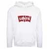 Mens Levi's Men's White Official Logo L/S Pullover Hoodie (S03)