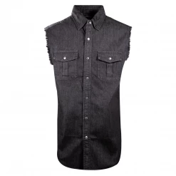 Harley-Davidson Men's Charcoal Denim Sleeveless Vest
