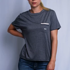 Roxy Women's Ribbed Collar Two Tone Pocket S/S T-Shirt (S10)