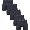 Mens New Balance Men's All Black 5 Pack Boxer Brief (S02)
