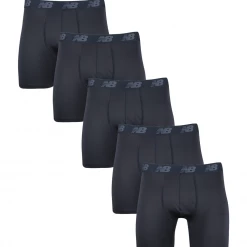 Mens New Balance Men's All Black 5 Pack Boxer Brief (S02)