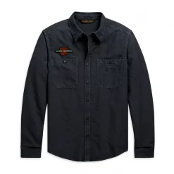 Harley-Davidson Men's Charcoal Vintage Eagle L/S Woven Shirt (S20)