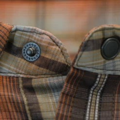 Spotted Clothing PrAna Men's Orange Brown Grey Plaid S/S Woven Shirt (S16)