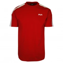 FILA Men's Red With Shoulder Pad & Logo S/S T-Shirt (170)