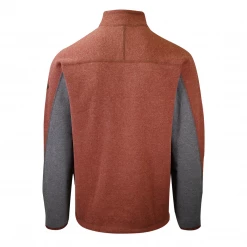 Mens Eddie Bauer Men's Heather Cocoa W/ Grey Sleeve Mountain Fleece 1/2-Zip Sweater