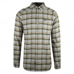 Columbia Men's Grey Olive Green Tan Plaid Cornell Woods L/S Flannel Shirt (041) New Arrivals