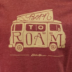 Eddie Bauer Men's 2 Pack Maroon Graphic & Dark Grey Crew S/S T-Shirt (S03) Mens