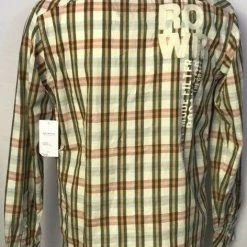 Rocawear Men's Linen Blend Vanilla Checked L/S Woven Shirt (Retail $50) Size Small