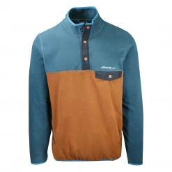Eddie Bauer Men's Rust Chutes Snap Mock Neck L/S Sweater (Retail $100)