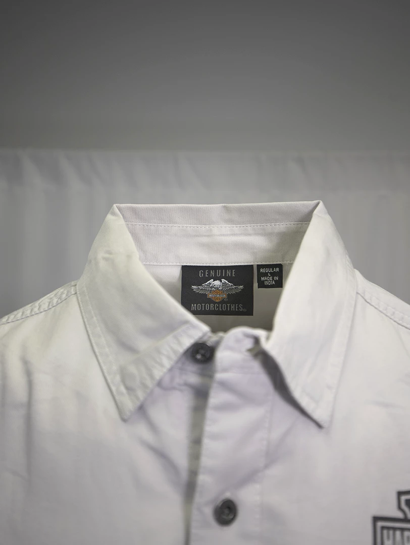 Harley-Davidson Men's Solid Light Grey S/S Woven Shirt (S03) 8 Harley-Davidson Men's Solid Light Grey S/S Woven Shirt (S03)