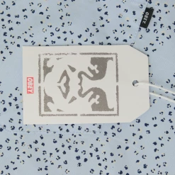 OBEY Men's Light Blue Black White Dots S/S Woven Shirt (S17) Small