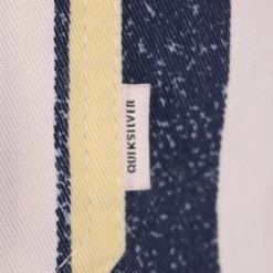 Quiksilver Men's Navy Yellow White Vertical Striped L/S Woven Shirt (S17) Quik Silver