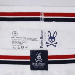Psycho Bunny Men's 2 Pack White Band Red White Boxer Briefs (S07)