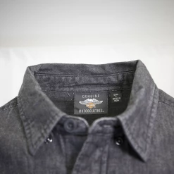 Harley-Davidson Men's Charcoal Denim L/S Woven Shirt (S13)