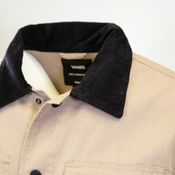 VANS Men's Military Khaki Drill Chore Snap On Button Coat (S01)