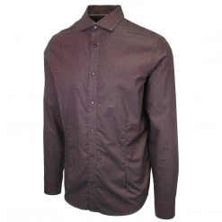 Mens Karl Lagerfeld Men's Oxblood Plaid L/S Woven Shirt