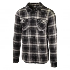 Harley-Davidson Men's Sage Grey Black Plaid L/S Woven Shirt (S14)