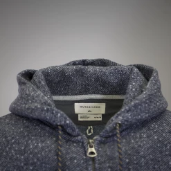 Quiksilver Men's Heather Navy & Grey Two Tone Full Zip Hoodie (S01) Quik Silver