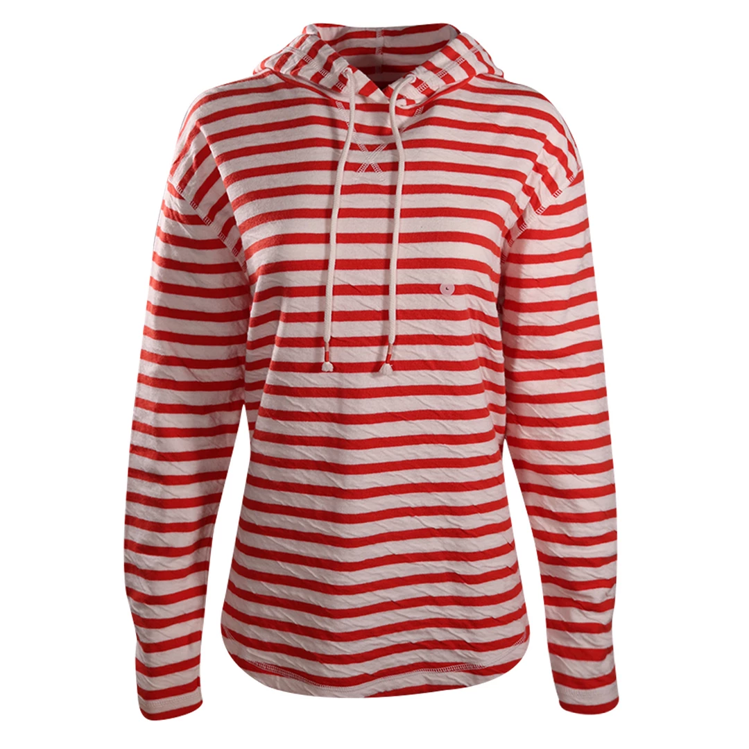 Eddie Bauer Women's Flame Safari Duofold Striped Pullover Hoodie (S05B) 2 Eddie Bauer Women's Flame Safari Duofold Striped Pullover Hoodie (S05B)