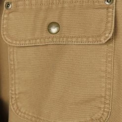 Carhartt Men's Khaki Flannel Lined Snap On Button Collared L/S Jacket