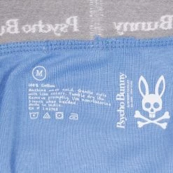 Psycho Bunny Men's 3 Pack White Band Light Blue Boxer Briefs (S05)