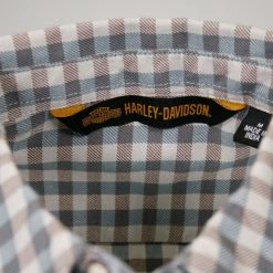 Harley-Davidson Women's Grey Blue Plaid L/S Woven Shirt