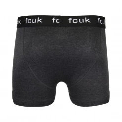 FCUK Men's 3 Pack Dark Grey W/ Black Strap Boxer Briefs (S14)