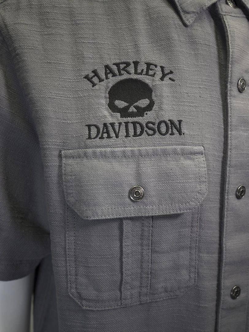 Harley-Davidson Men's Grey Skull S/S Woven Shirt (S11) 6 Harley-Davidson Men's Grey Skull S/S Woven Shirt (S11)