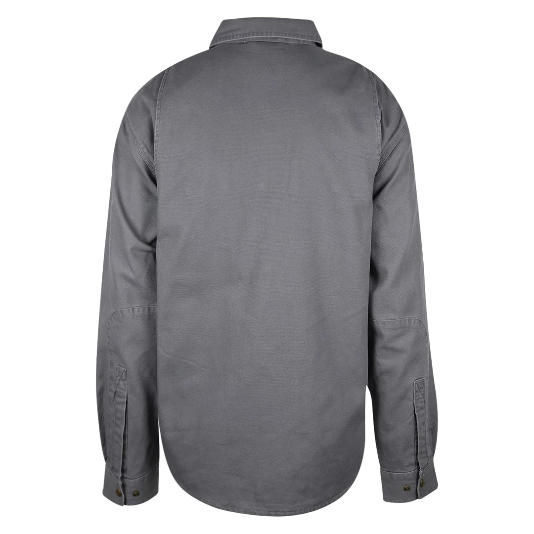 Carhartt Men's Gray Flannel Lined Snap On Button Collared L/S Jacket Mens 5 Carhartt Men's Gray Flannel Lined Snap On Button Collared L/S Jacket Mens