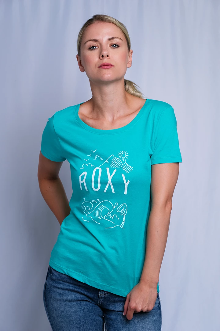 Roxy Women's Turquoise Paradise S/S T-Shirt (S04) 6 Roxy Women's Turquoise Paradise S/S T-Shirt (S04)