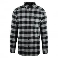 Columbia Men's Grey Black Plaid Cornell Woods L/S Flannel Shirt (042) New Arrivals