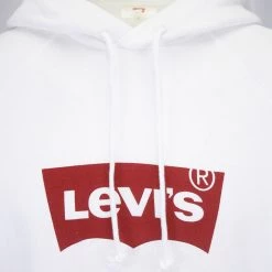 Mens Levi's Men's White Official Logo L/S Pullover Hoodie (S03) 9 Mens Levi's Men's White Official Logo L/S Pullover Hoodie (S03)
