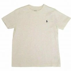 Polo Ralph Lauren Toddler Heather Cream - Navy Pony Round Neck S/S T-Shirt (S27)