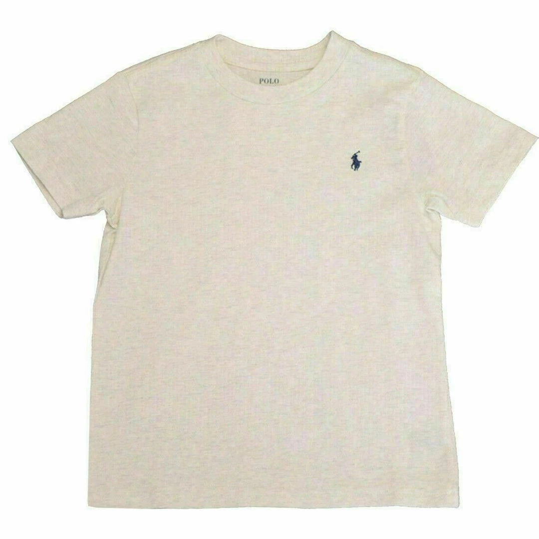 Polo Ralph Lauren Toddler Heather Cream - Navy Pony Round Neck S/S T-Shirt (S27) 3 Polo Ralph Lauren Toddler Heather Cream - Navy Pony Round Neck S/S T-Shirt (S27)