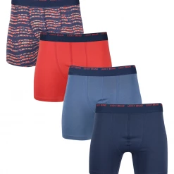 Lucky Brand Men's Blue, Red & Floral Pattern 4 Pack Boxer Briefs (S02) Mens