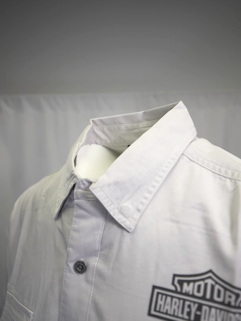 Harley-Davidson Men's Solid Light Grey S/S Woven Shirt (S03) 9 Harley-Davidson Men's Solid Light Grey S/S Woven Shirt (S03)