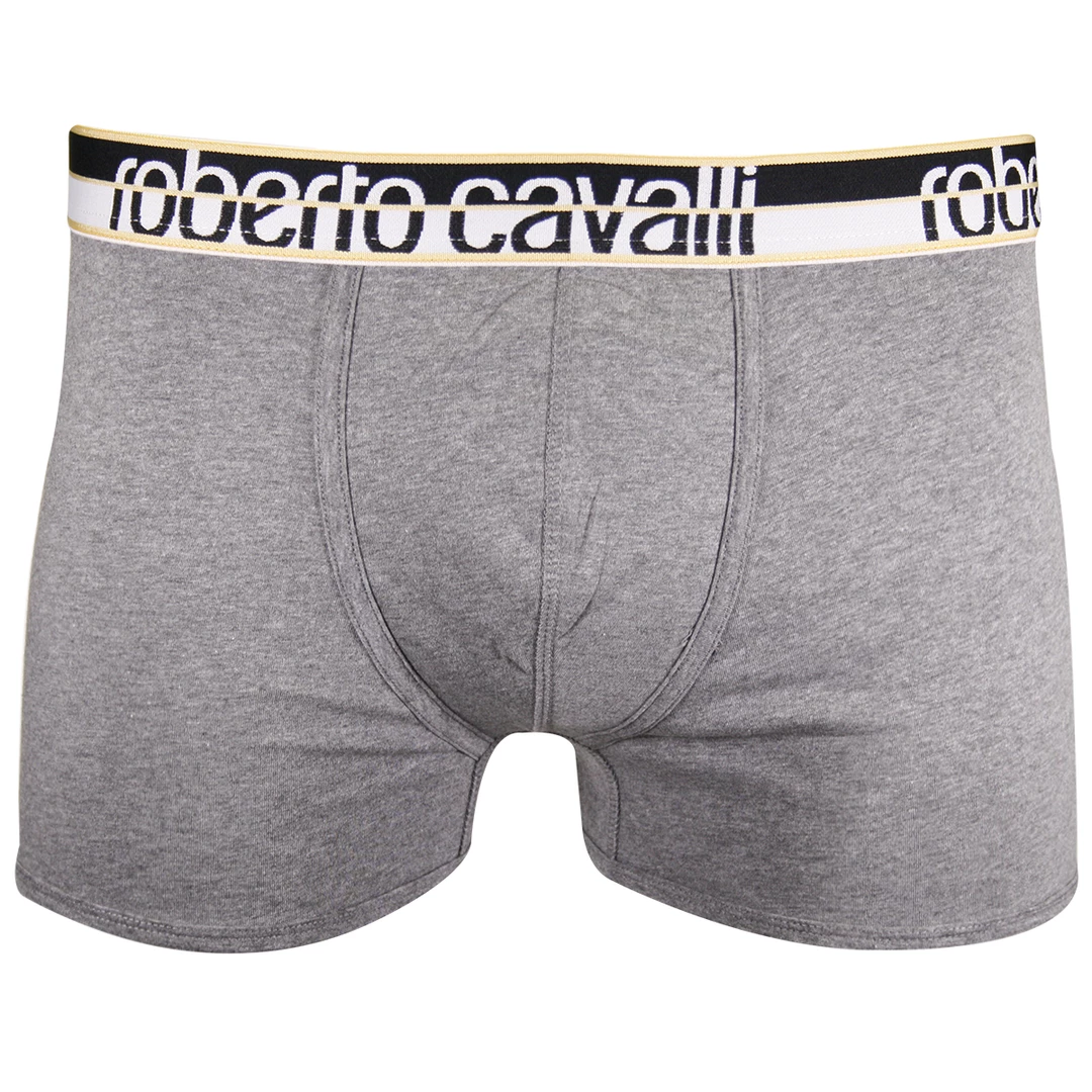 Mens Roberto Cavalli Men's Single Pack Grey Stretch Boxer Briefs 3 Mens Roberto Cavalli Men's Single Pack Grey Stretch Boxer Briefs