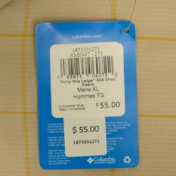 Columbia Men's Beige Plaid Thirty Mile Ledge EXS S/S Woven Shirt (271) XL