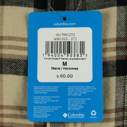 Columbia Men's Beige Brown Black Plaid Cornell Woods L/S Flannel Shirt (272) New Arrivals