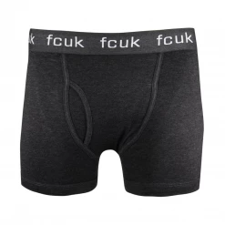 Mens FCUK Men's 3 Pack Grey, Navy Blue, Dark Grey Boxer Briefs (S12)