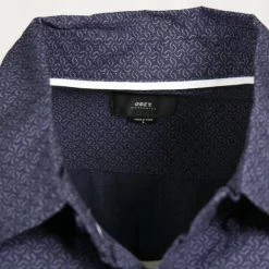 Obey Men's Navy Pattern S/S Woven Shirt 12 Obey Men's Navy Pattern S/S Woven Shirt