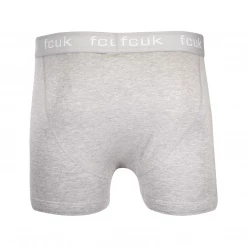 FCUK Men's 3 Pack Grey W/ Grey Strap Boxer Briefs (S01) 12 FCUK Men's 3 Pack Grey W/ Grey Strap Boxer Briefs (S01)
