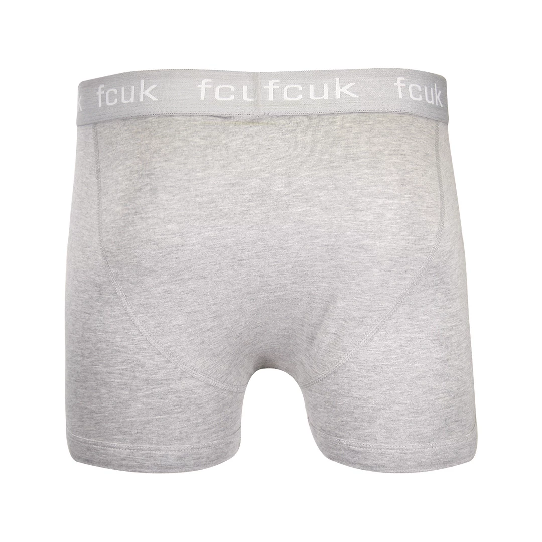 FCUK Men's 3 Pack Grey W/ Grey Strap Boxer Briefs (S01) 5 FCUK Men's 3 Pack Grey W/ Grey Strap Boxer Briefs (S01)