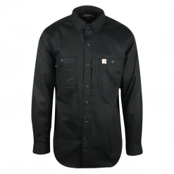 New Arrivals Carhartt Men's Black Rugged Professional Series L/S Woven Shirt (S20)